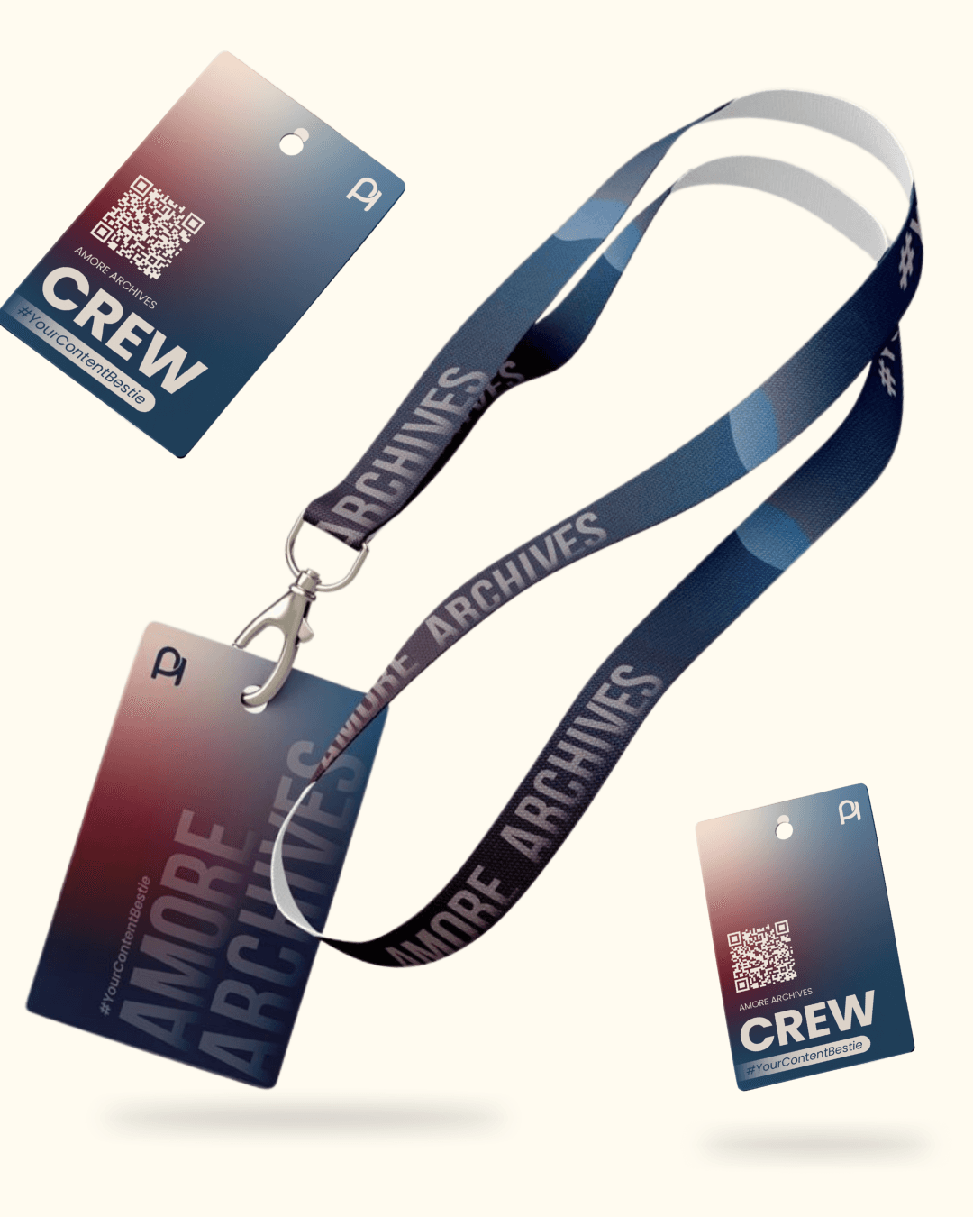 A camera and media-team lanyard on a studio chair