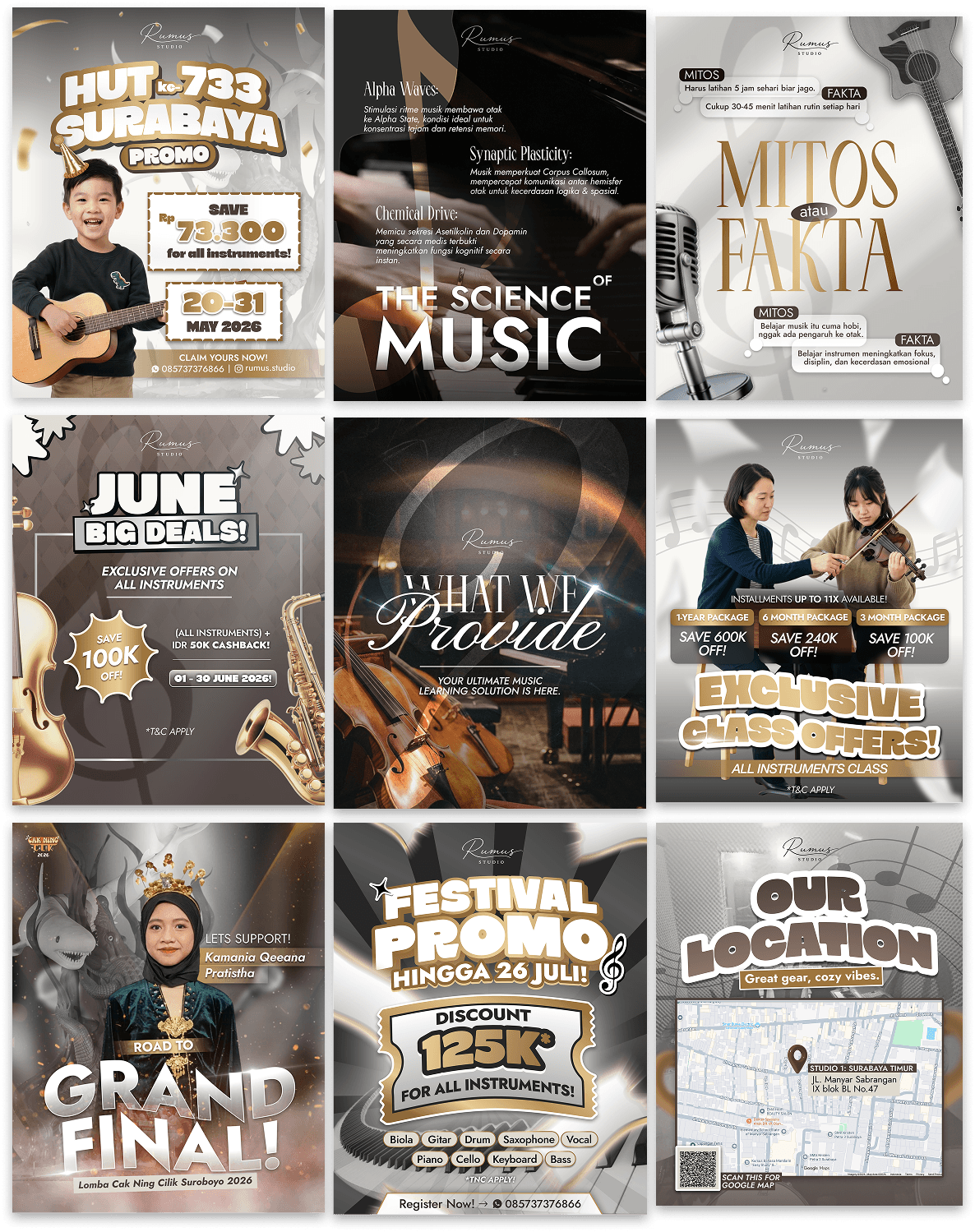 Rumus Studio social media content grid